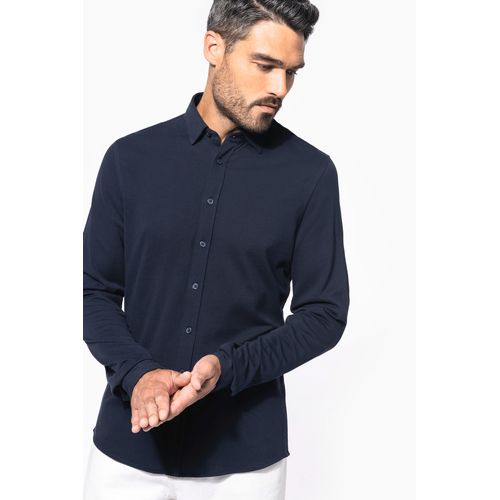 Chemise maille piquée manches longues - 1