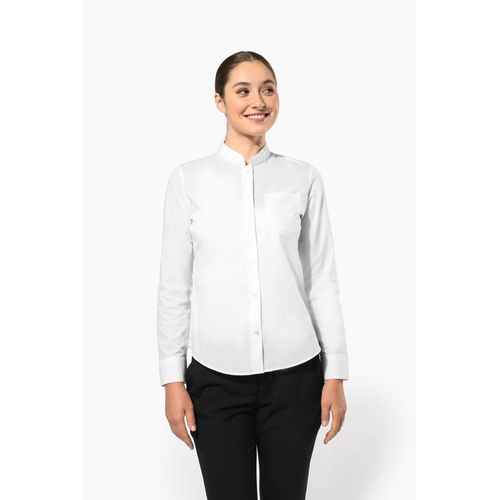 Chemise col mao manches longues femme