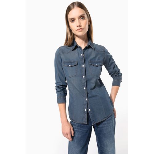 Chemise denim manches longues femme - 1