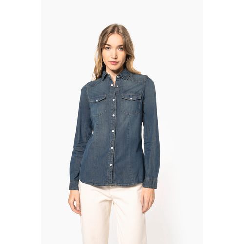 CAMISA DENIM MANGA LARGA MUJER