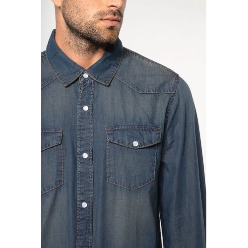 Chemise denim manches longues - 4