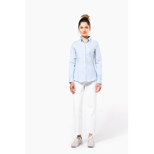 Chemise coton / élasthanne manches longues femme - 4