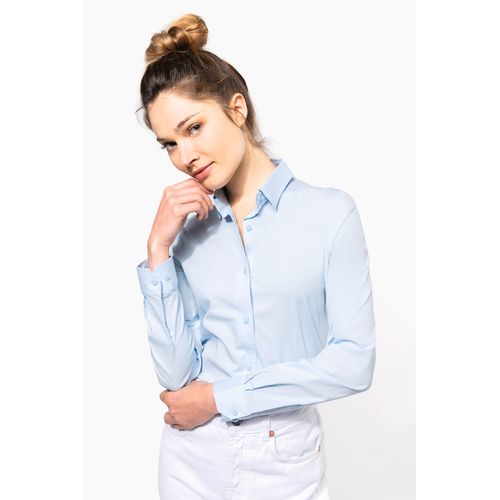 Chemise coton / élasthanne manches longues femme - 3
