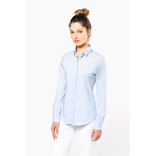 Chemise coton / élasthanne manches longues femme - 1