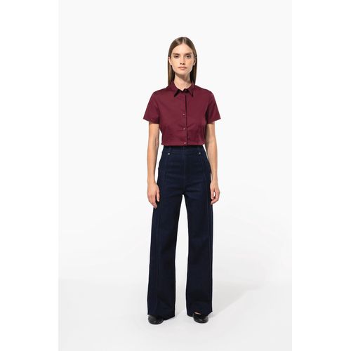 Chemise coton / élasthanne manches courtes femme - 5