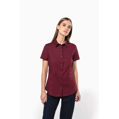 Chemise coton / élasthanne manches courtes femme