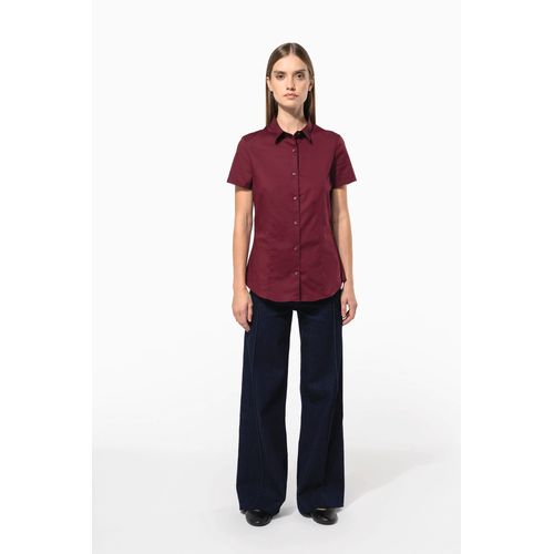 Chemise coton / élasthanne manches courtes femme - 7