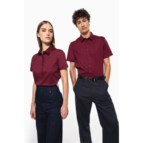 Chemise coton / élasthanne manches courtes femme - 8