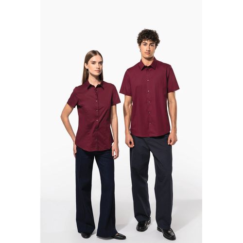 Chemise coton / élasthanne manches courtes femme - 6