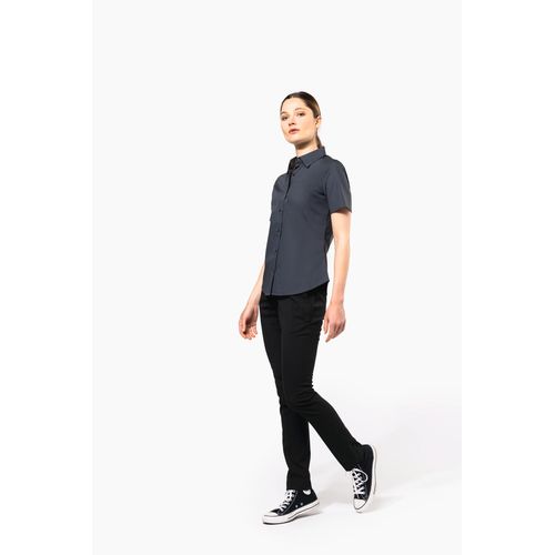 Chemise coton / élasthanne manches courtes femme - 4