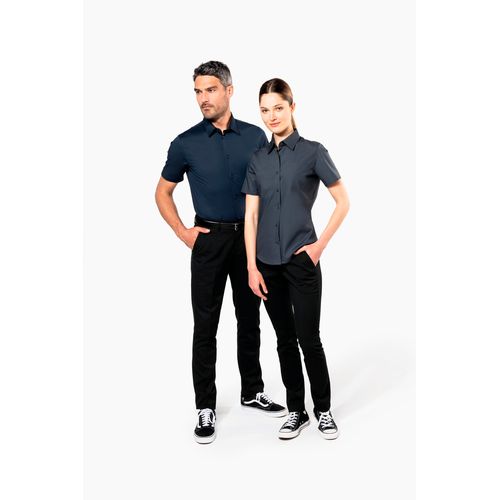 Chemise coton / élasthanne manches courtes femme - 6