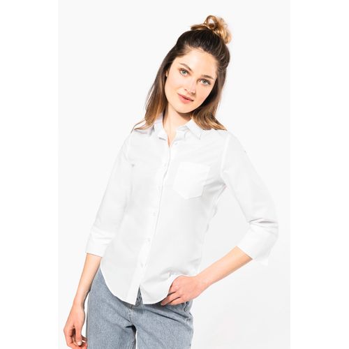 Chemise popeline polycoton manches 3/4 entretien facile femme - 3