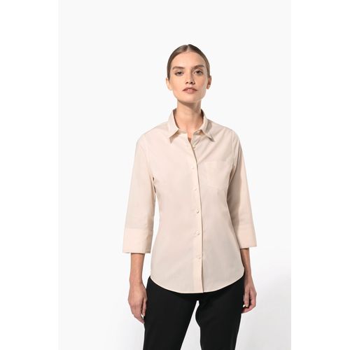 Chemise popeline polycoton manches 3/4 entretien facile femme - 1