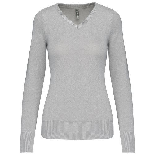 Pull col V femme
