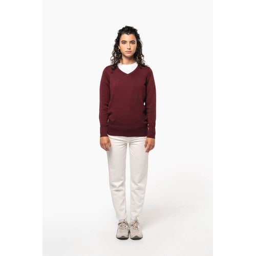 Pull col V femme