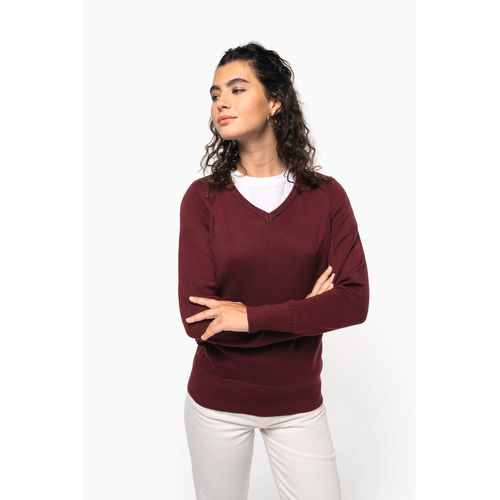Pull col V femme