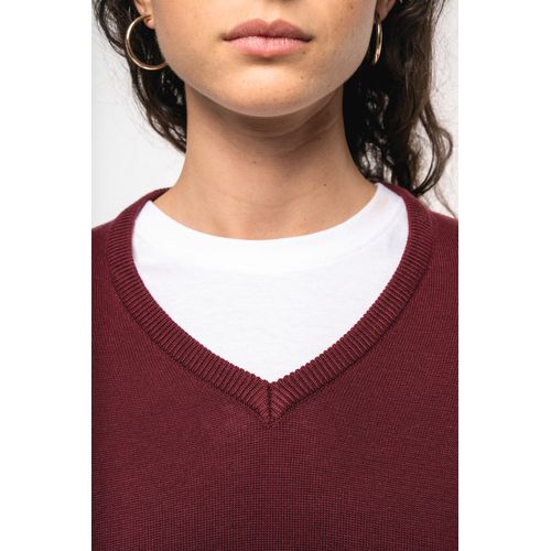 Pull col V femme