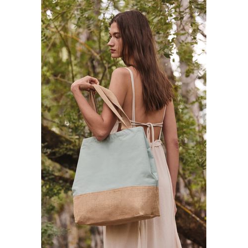 Sac shopping en toiles de coton et jute thumbnail 7