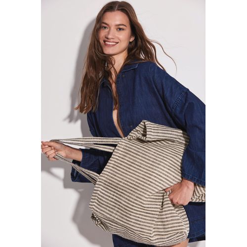 Sac shopping à rayures en juco - 5