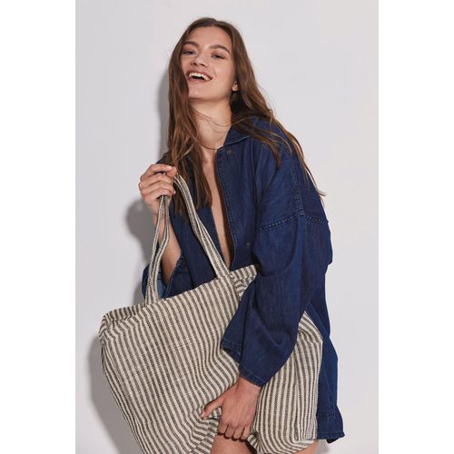 Sac shopping à rayures en juco thumbnail 6
