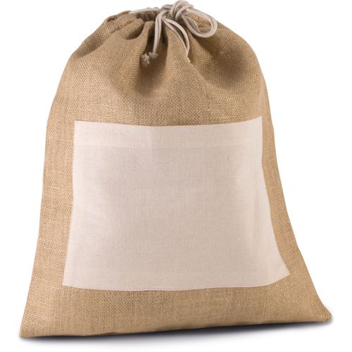 Sac en toile de jute avec cordelettes - 1