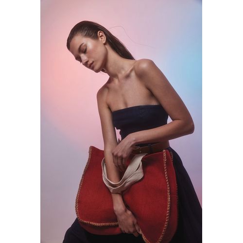 Sac en jute avec coutures contrastées - 3