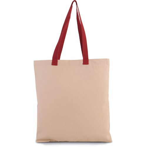 Sac shopping plat en toile avec poignées contrastées - 1