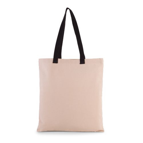 Sac shopping plat en toile avec poignées contrastées - 3