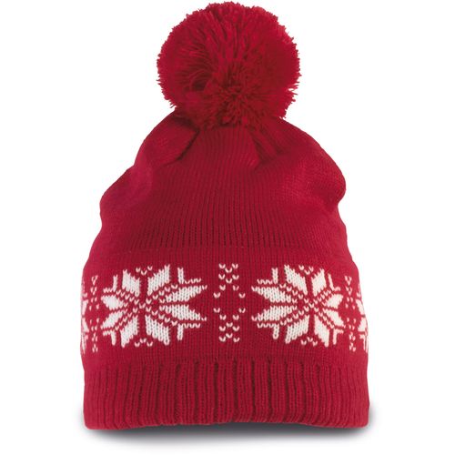 Bonnet de Noël tricoté motif étoiles - 6