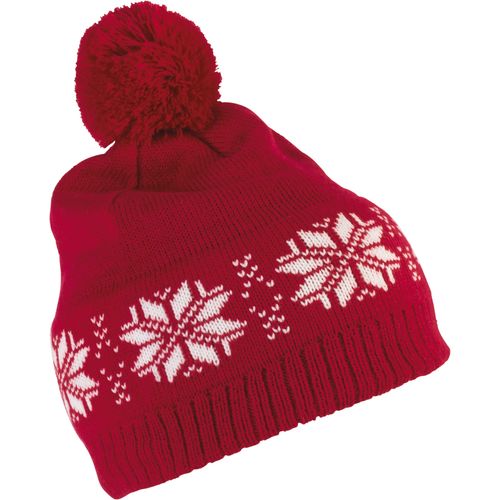 Bonnet de Noël tricoté motif étoiles - 7