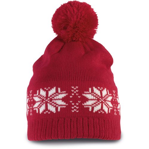 Bonnet de Noël tricoté motif étoiles - 8