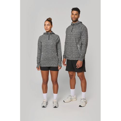 Sweat-shirt à capuche 1/4 zip sport unisexe