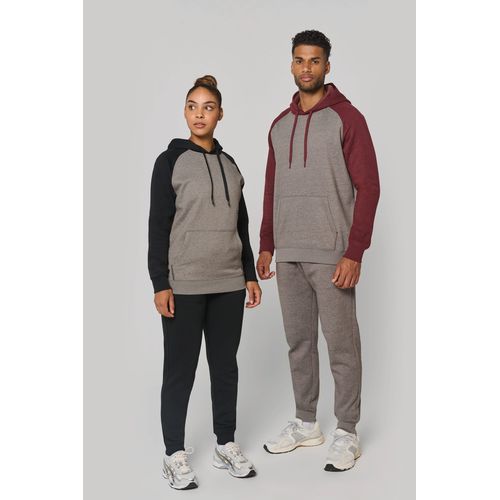 Sweat-shirt à capuche bicolore unisexe - 1
