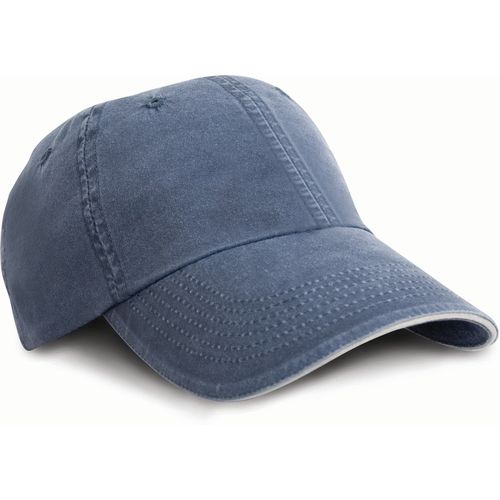 Casquette coton fine ligne lavé avec visière sandwich - 4