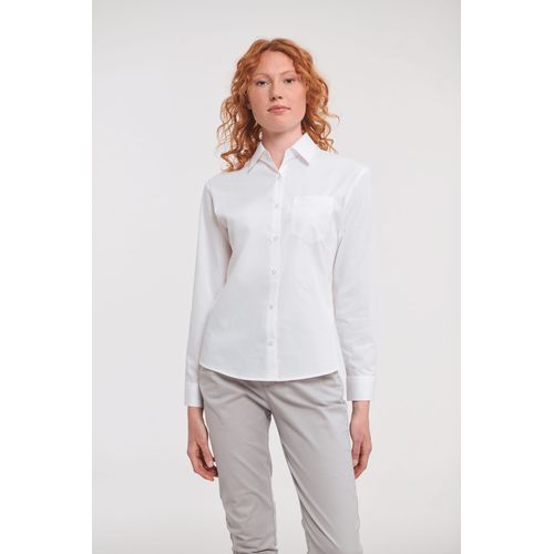 Chemise femme popeline pur coton manches longues - 1