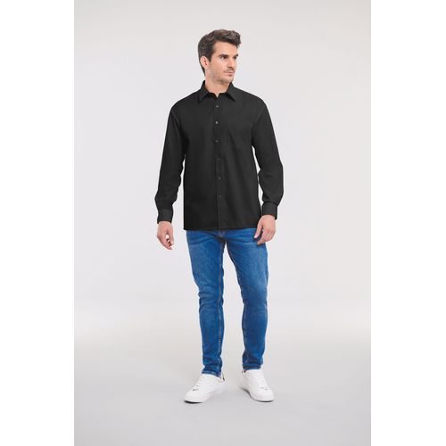 Chemise homme popeline pur coton manches longues - 1