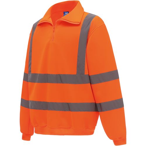 Sweat-shirt 1/4 zip haute visibilité - 5