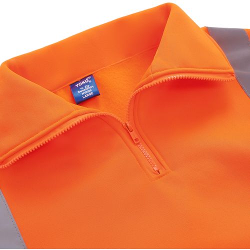 Sweat-shirt 1/4 zip haute visibilité - 2