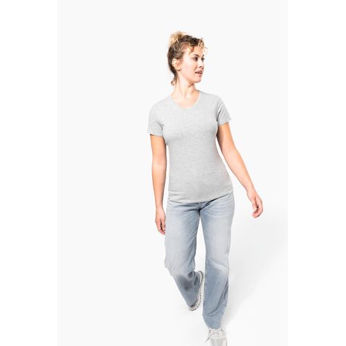 T-shirt col V manches courtes femme - 5
