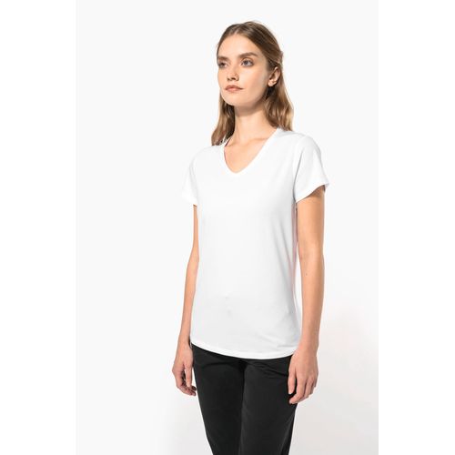 T-shirt col V manches courtes femme - 7