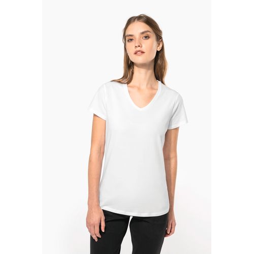 T-shirt col V manches courtes femme - 1