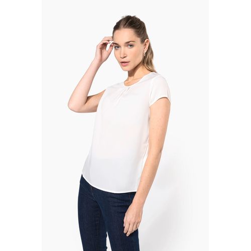 Blouse crêpe manches courtes femme - 3