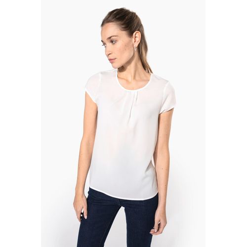 Blouse crêpe manches courtes femme - 1