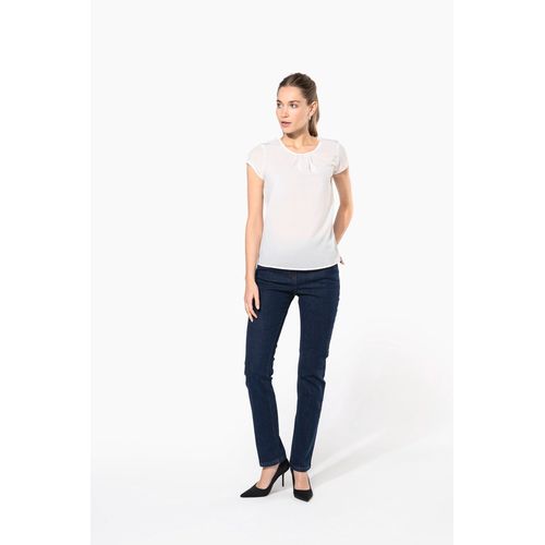 Blouse crêpe manches courtes femme - 4