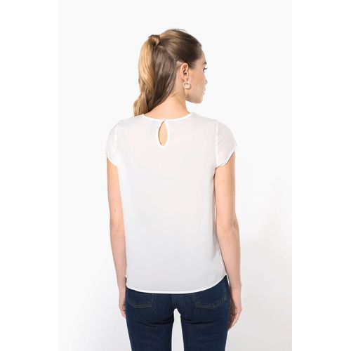 Blouse crêpe manches courtes femme - 2