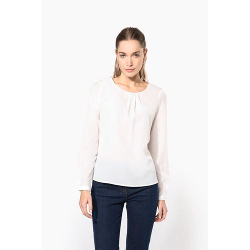 Blouse crêpe manches longues femme - 1
