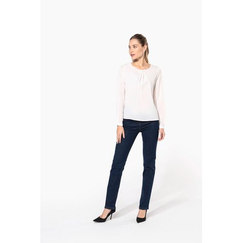 Blouse crêpe manches longues femme - 8