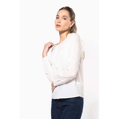 Blouse crêpe manches longues femme - 7