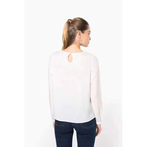 Blouse crêpe manches longues femme - 2