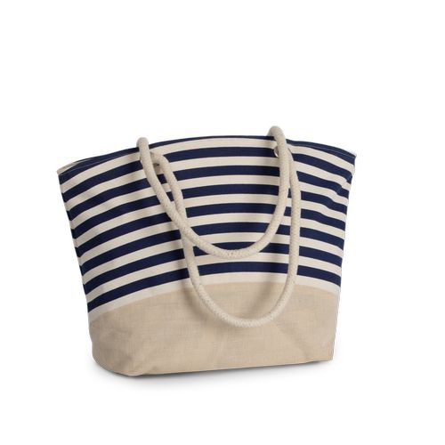 Sac shopping style marin en toile de jute - 5